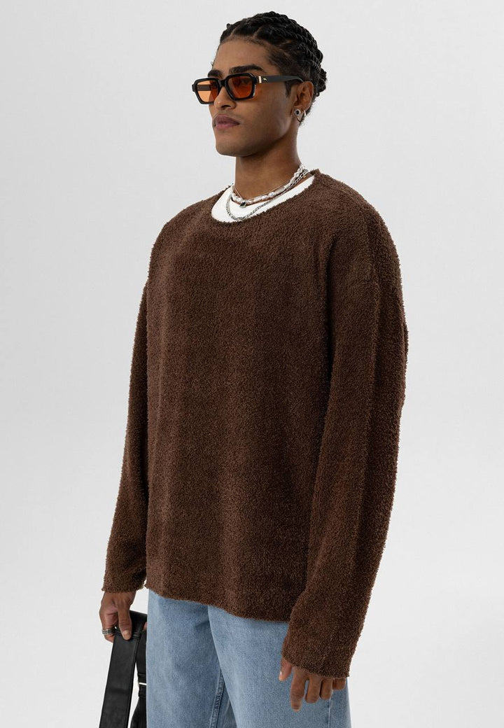 Essence of Life Oversized Knitwear in Chocolate Mink