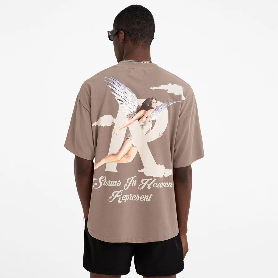 REPRESENT STORMS IN HEAVEN T-SHIRT IN BROWN