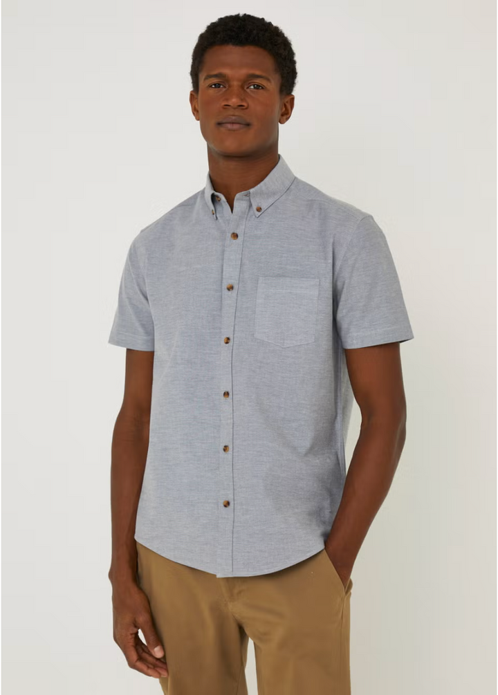 Easy Grey Short Sleeve Oxford Shirt