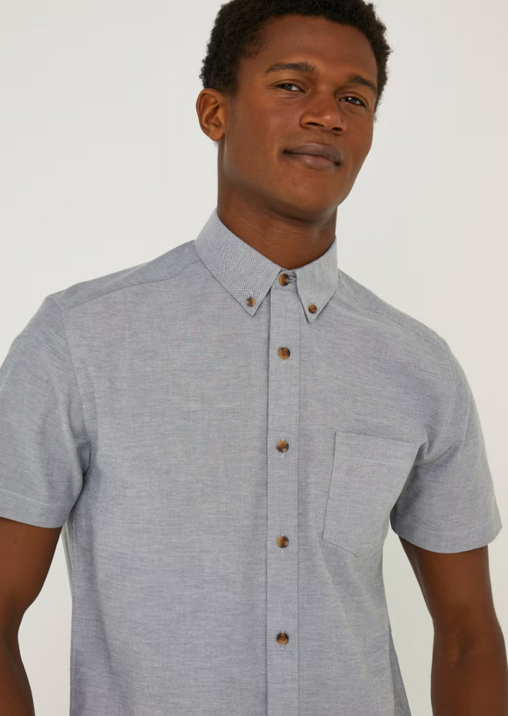 Easy Grey Short Sleeve Oxford Shirt