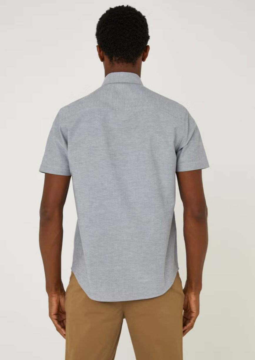 Easy Grey Short Sleeve Oxford Shirt