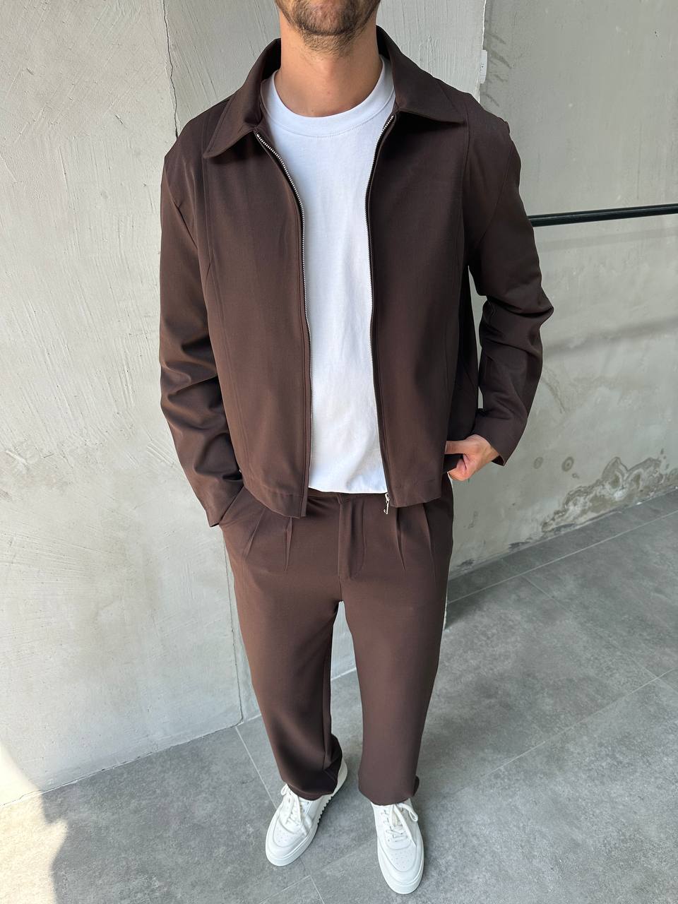 DIFRANSEL HARRINGTON BOXY SET IN BROWN