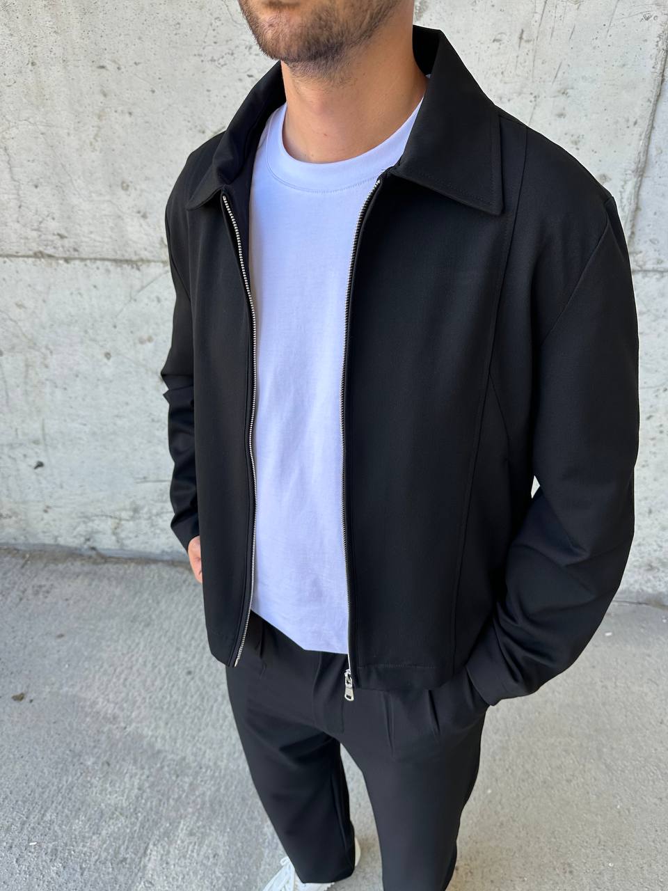 DIFRANSEL HARRINGTON BOXY SET IN BLACK
