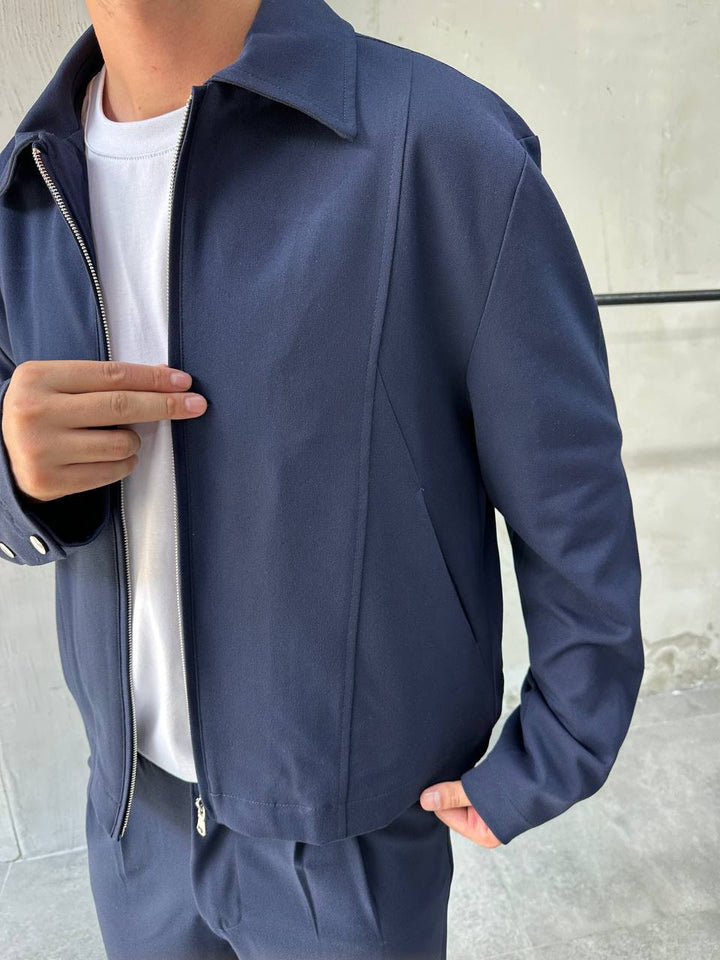 DIFRANSEL HARRINGTON BOXY SET IN NAVY