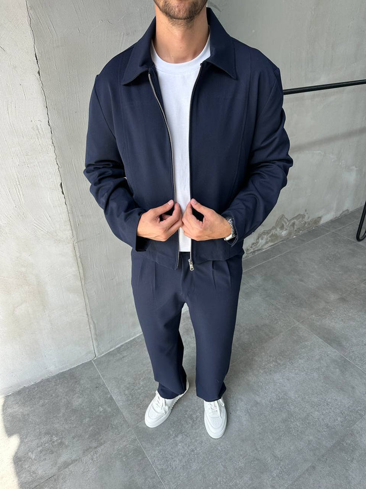 DIFRANSEL HARRINGTON BOXY SET IN NAVY