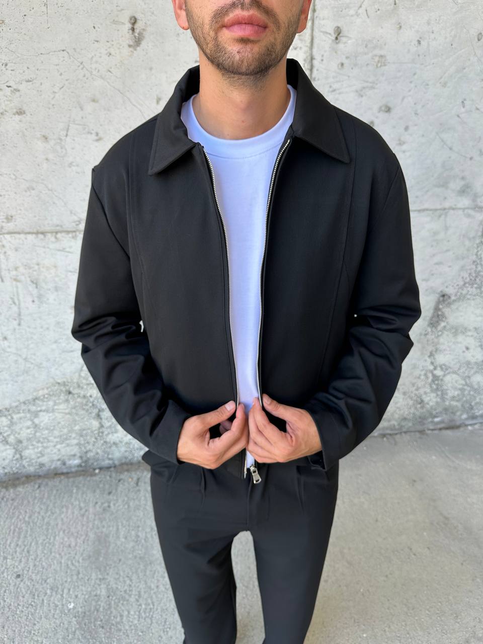 DIFRANSEL HARRINGTON BOXY SET IN BLACK