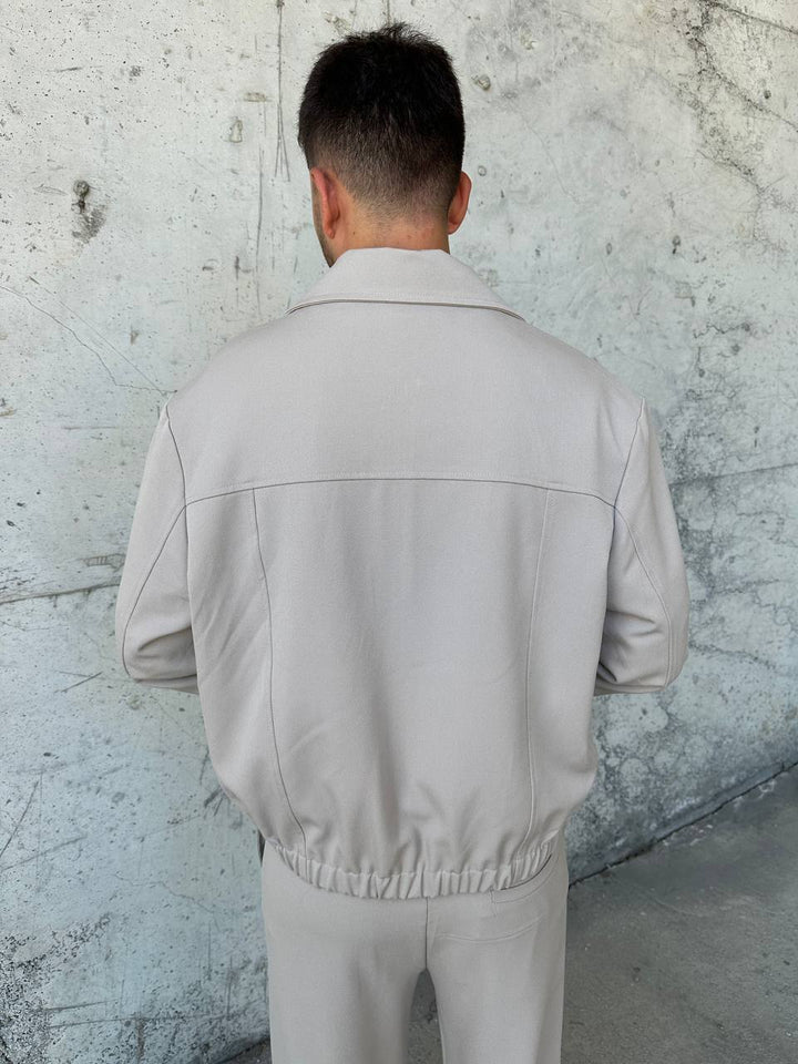 DIFRANSEL HARRINGTON BOXY SET IN BEIGE