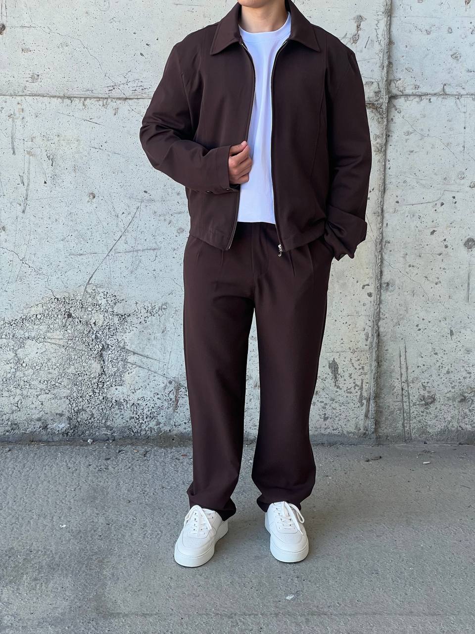 DIFRANSEL HARRINGTON BOXY SET IN BROWN