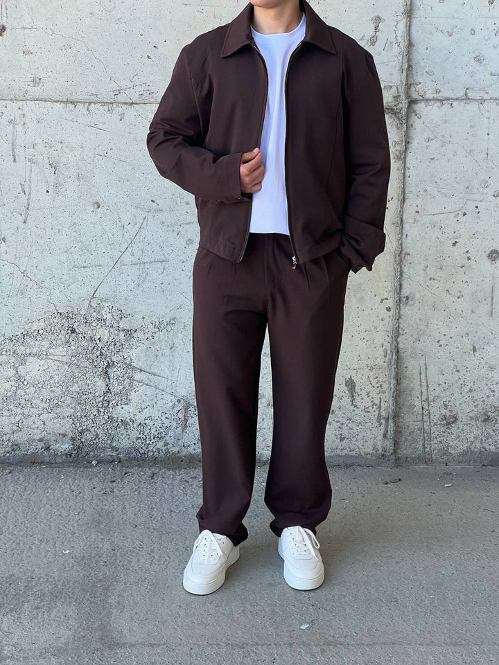 DIFRANSEL HARRINGTON BOXY SET IN BROWN