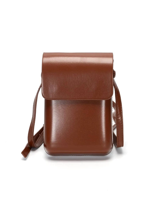 Minimalist Flap Crossbody bag in brown