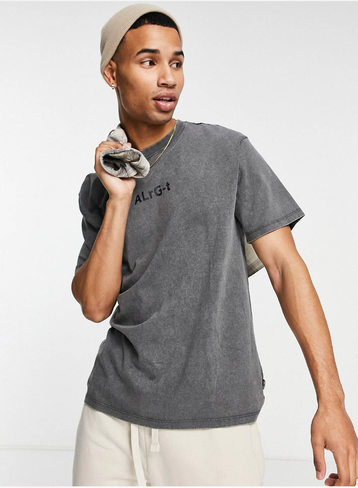 Only&Sons Oversized Backprint T-shirt in washed black