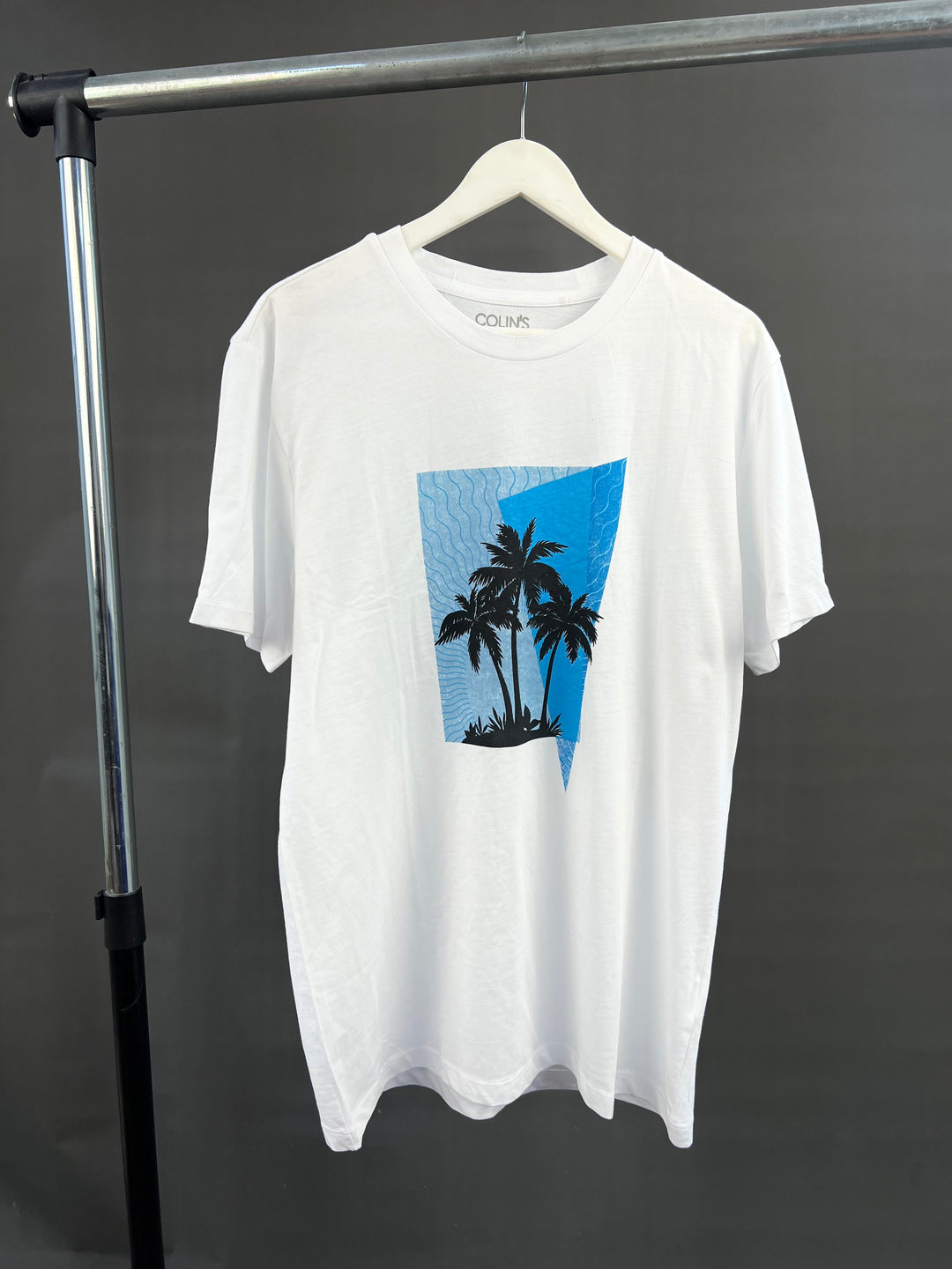 Collins Palm Photoprint T-shirt in white