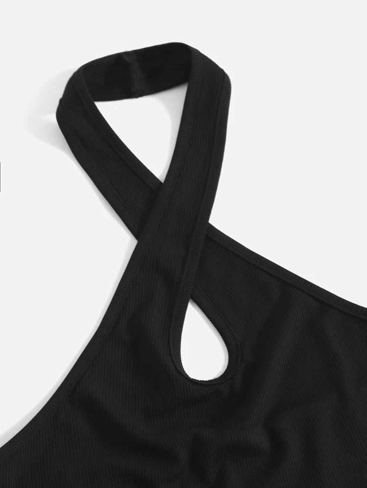 1pc One Shoulder Cami Top & 2pcs Halter Top