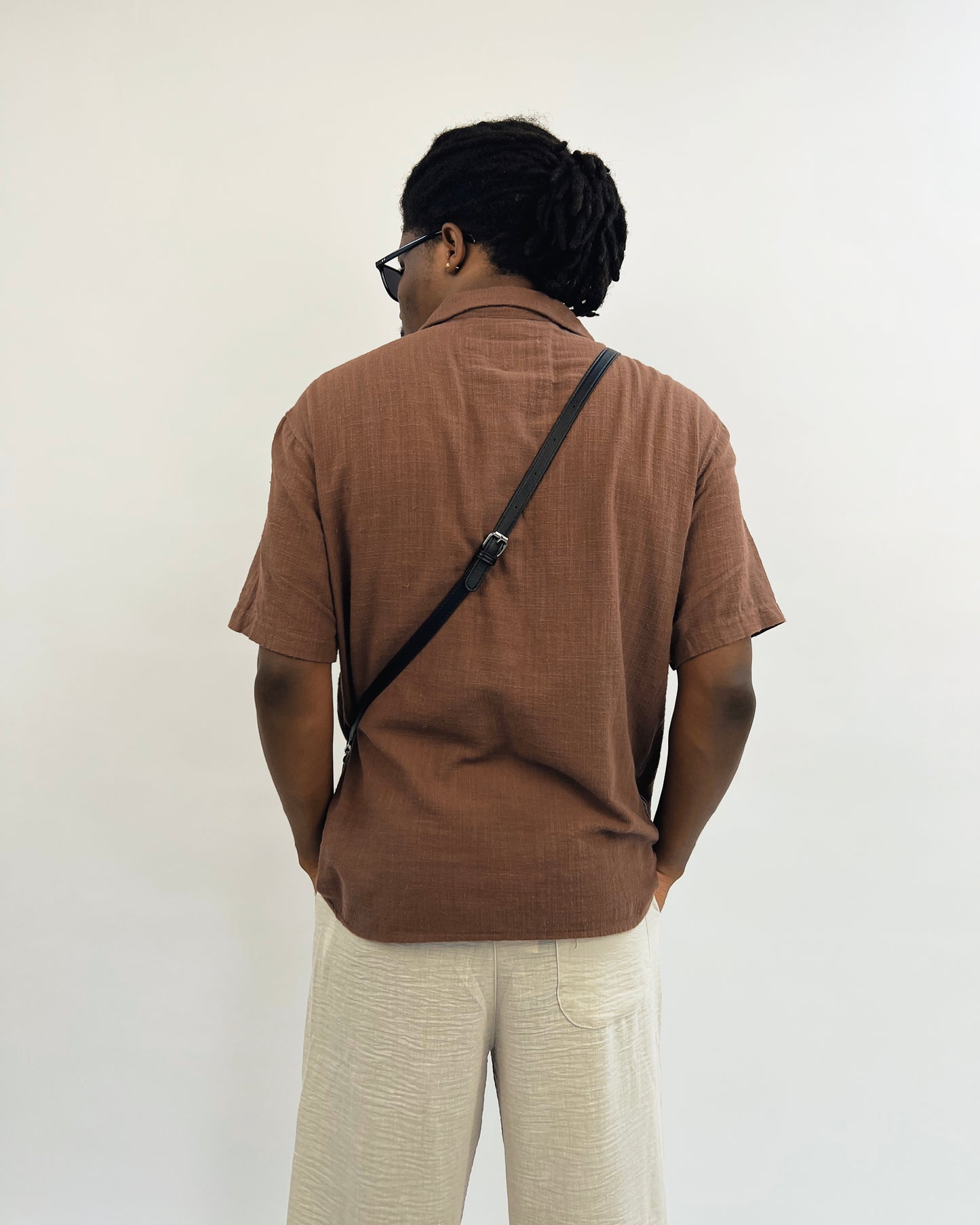 Vamos short sleeve overshirt in brown