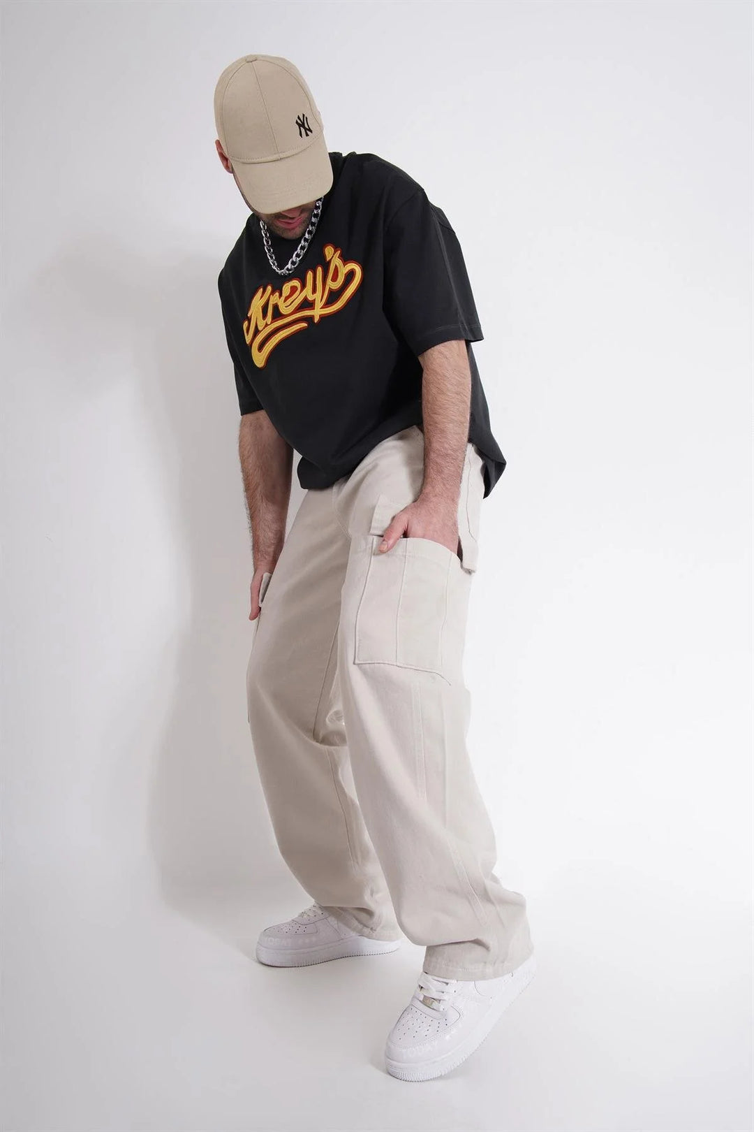 Difransel baggy jeans in ecru
