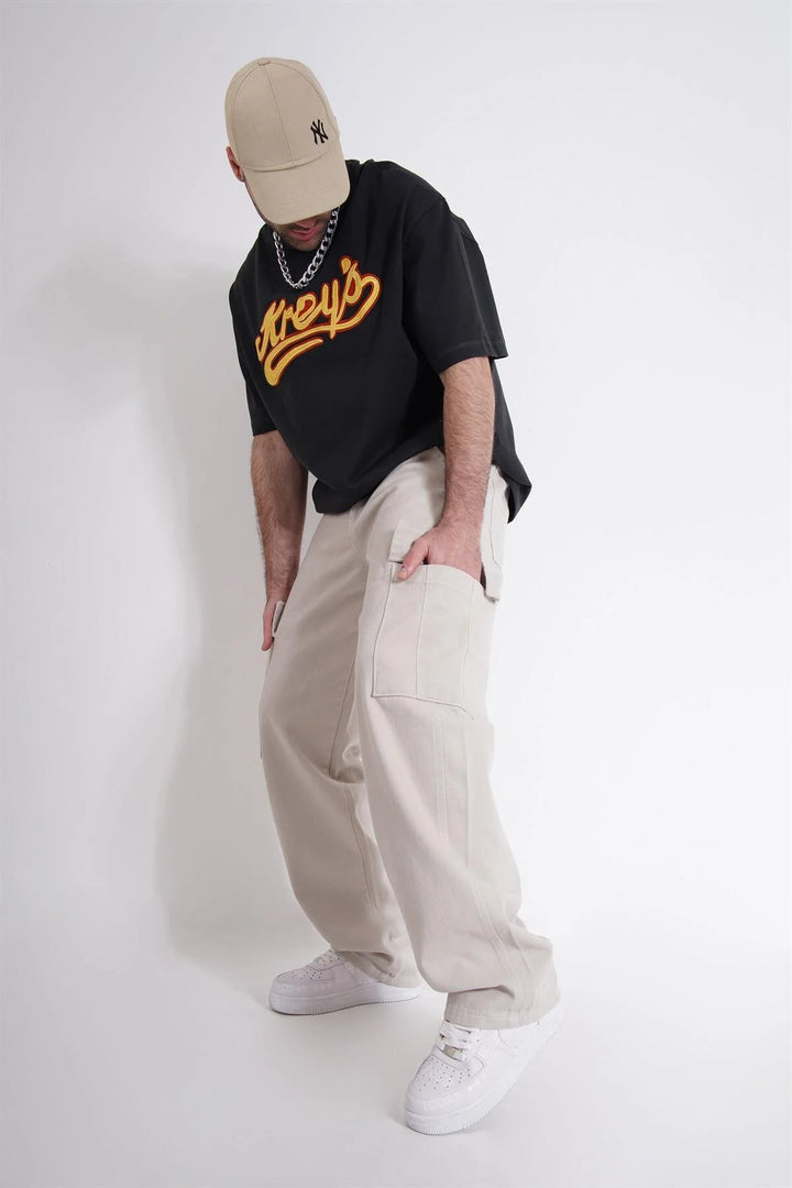 Difransel baggy jeans in ecru