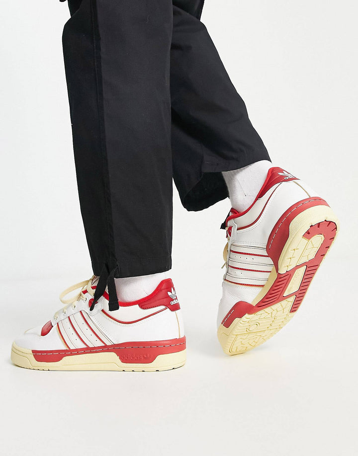 adidas Originals Rivalry Low 86 trainers in white and red