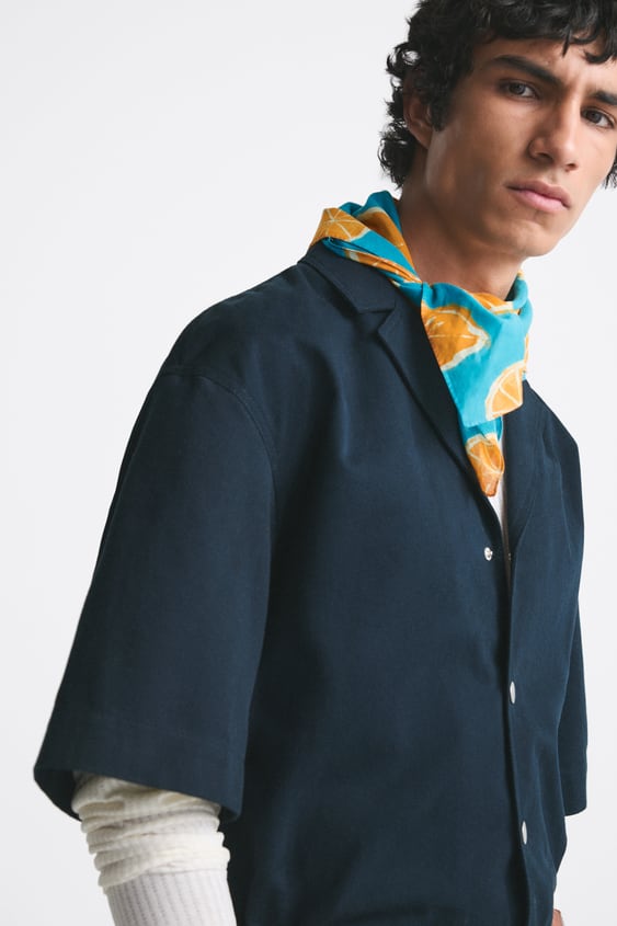 ZARA LEMON PRINT BANDANA - LIMITED EDITION BLUE