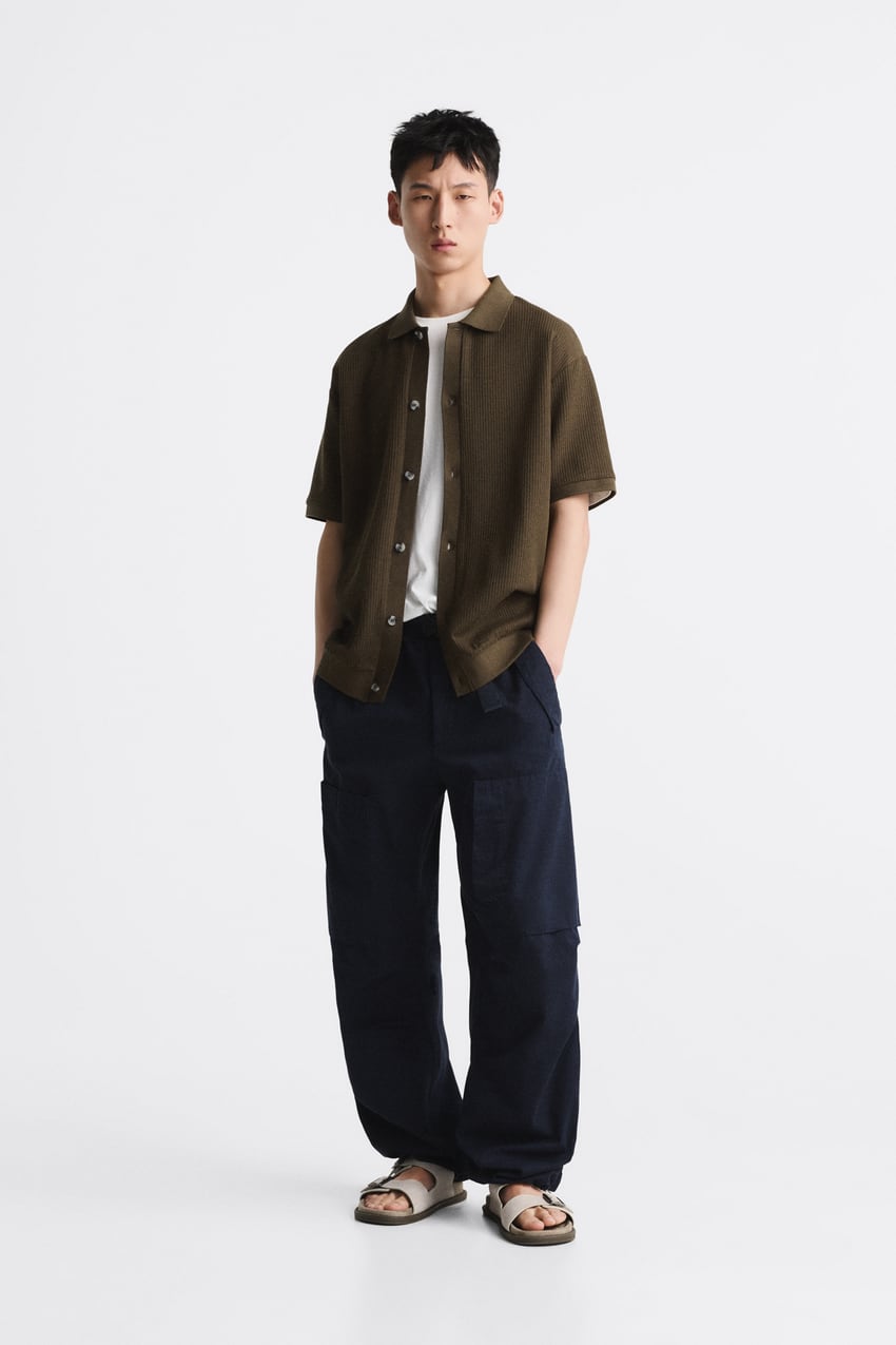 ZARA TEXTURED SHIRT KHAKI