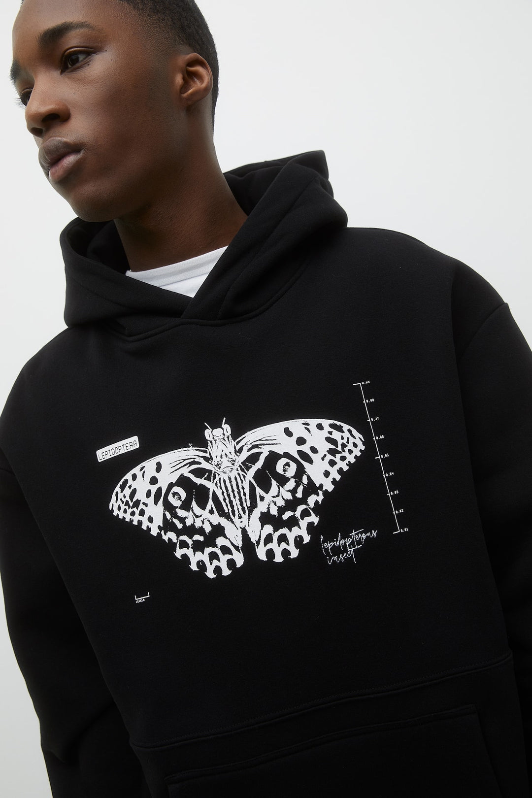 Pull&Bear butterfly sweatshirt with flocked print