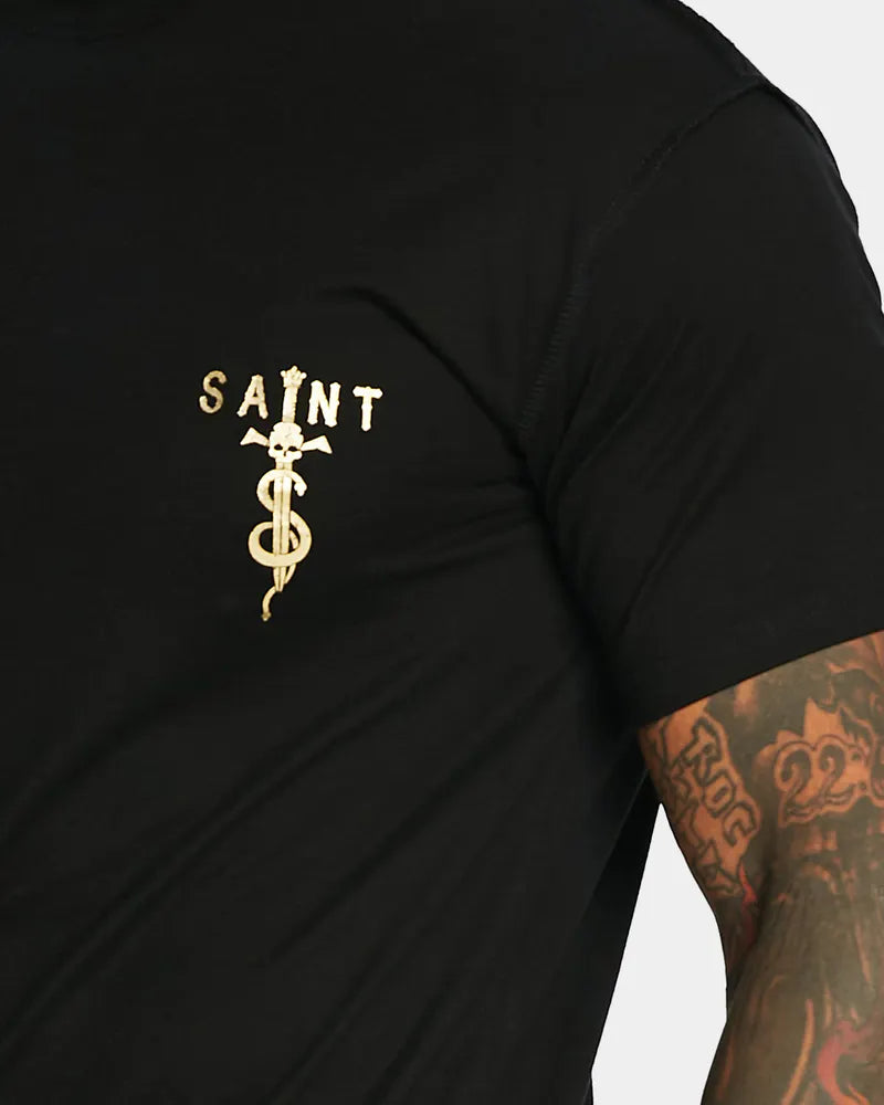 SAINT MORTA Logo Daggers Lafayette T-Shirt in gold