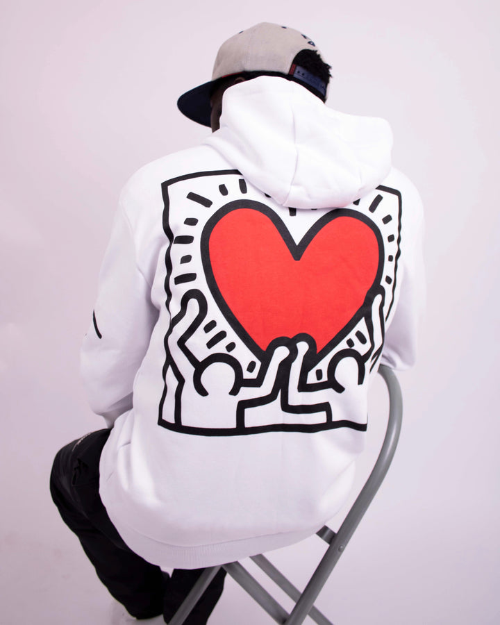 Keith Haring Backprint Hoodie in White