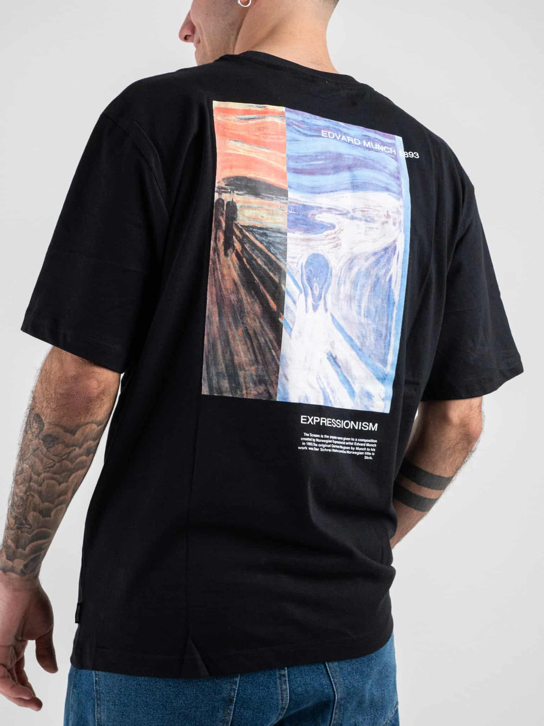 Only&Sons Edvard Munch Backprint T-shirt in black