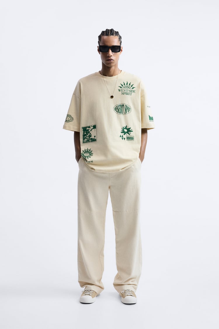 Zara Graphics ZARA GRAPHIC PRINT T-SHIRT BEIGE – Garmisland