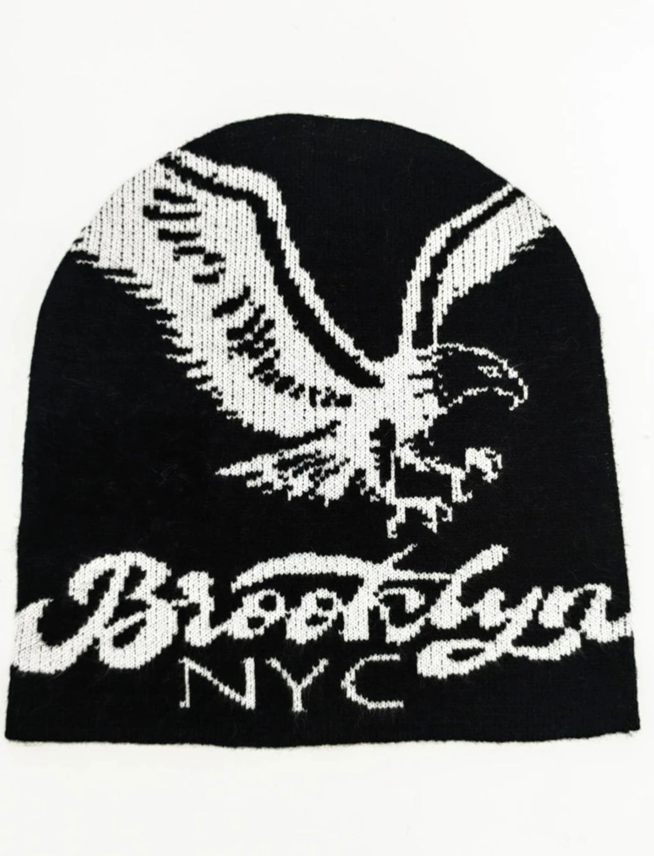 Brooklyn Eagle Graphic print Beanie in black