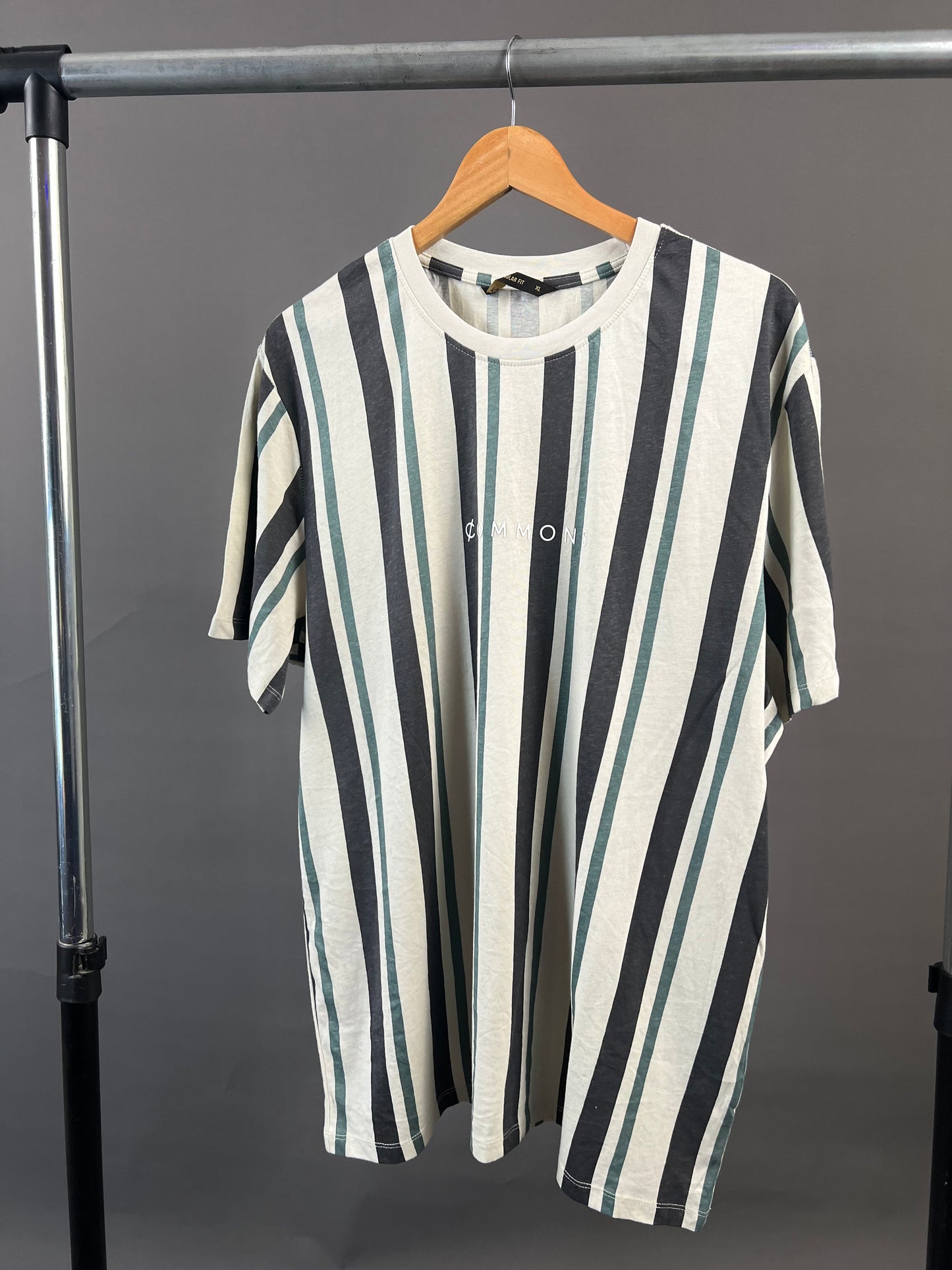 Commons pinstripe T-shirt in off-white