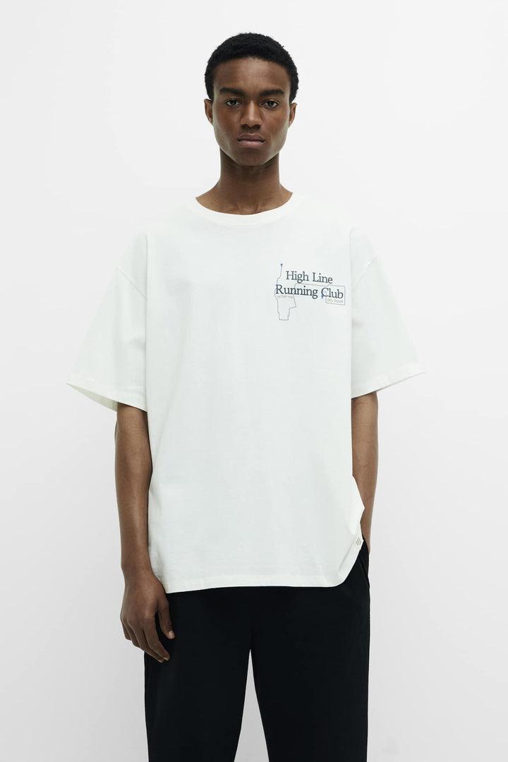 Pull&Bear short sleeve New York map t-shirt in white