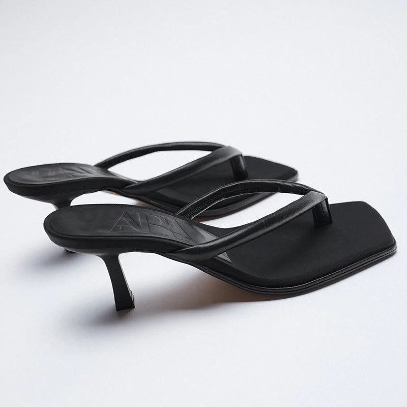 Zara square slipper heel