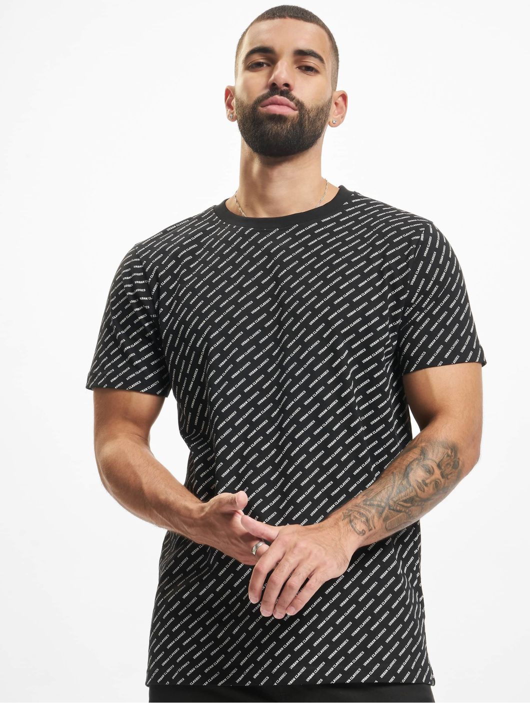 Urban Classics AOP T-shirt in black