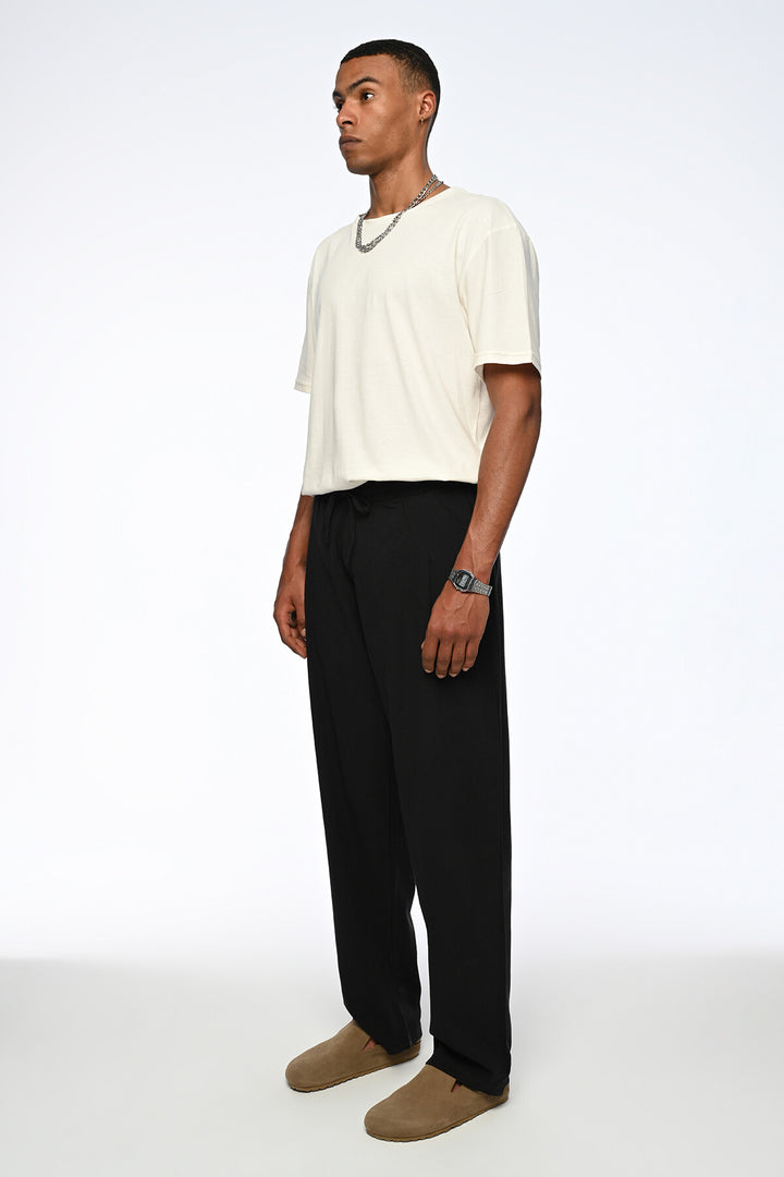 Vamos linen trousers in black