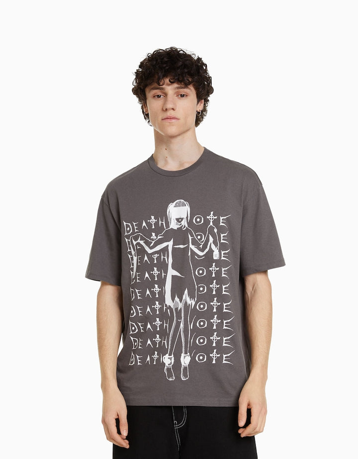 Bershka Death Note print oversize t-shirt