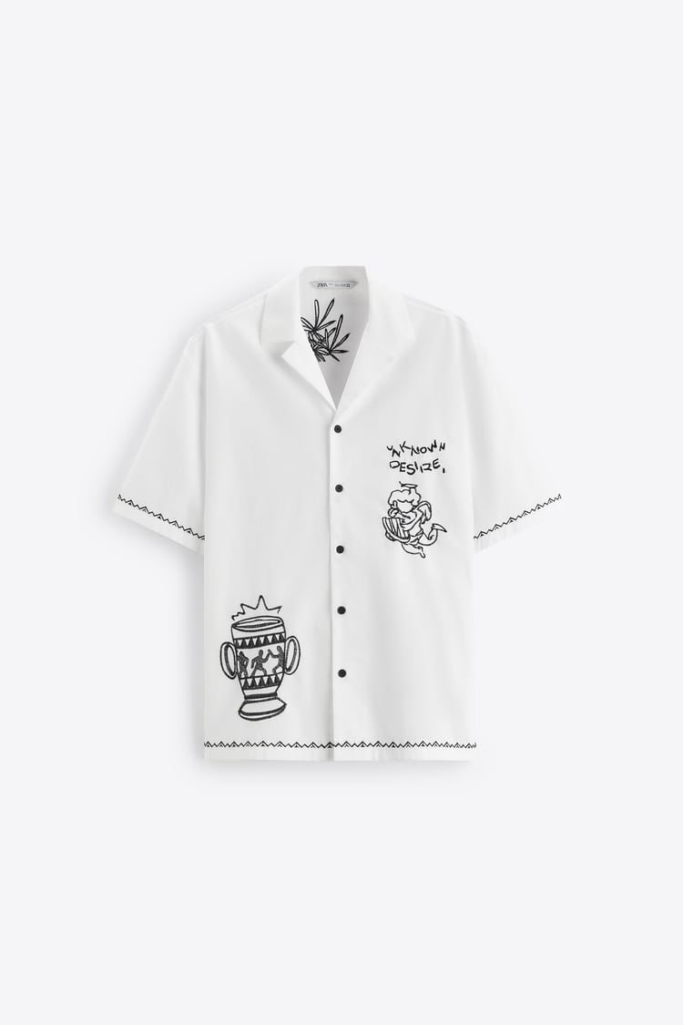 ZARA SHIRT WITH CONTRAST EMBROIDERY