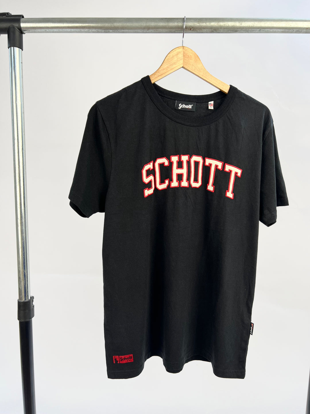 Schott Embroidered T-shirt in black