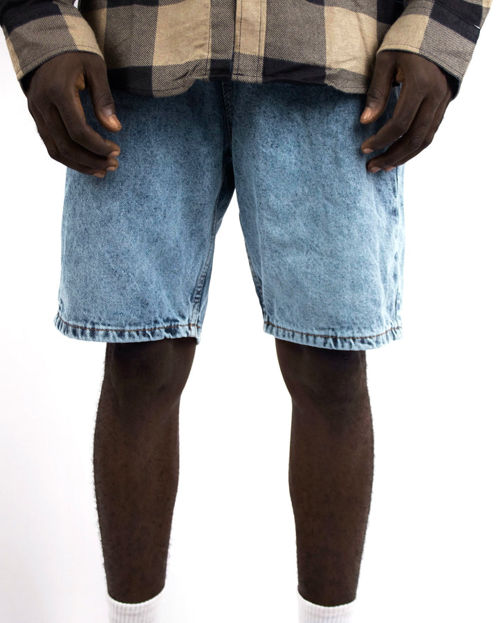 B2 Icon Denim Jeans Shorts in dark Blue