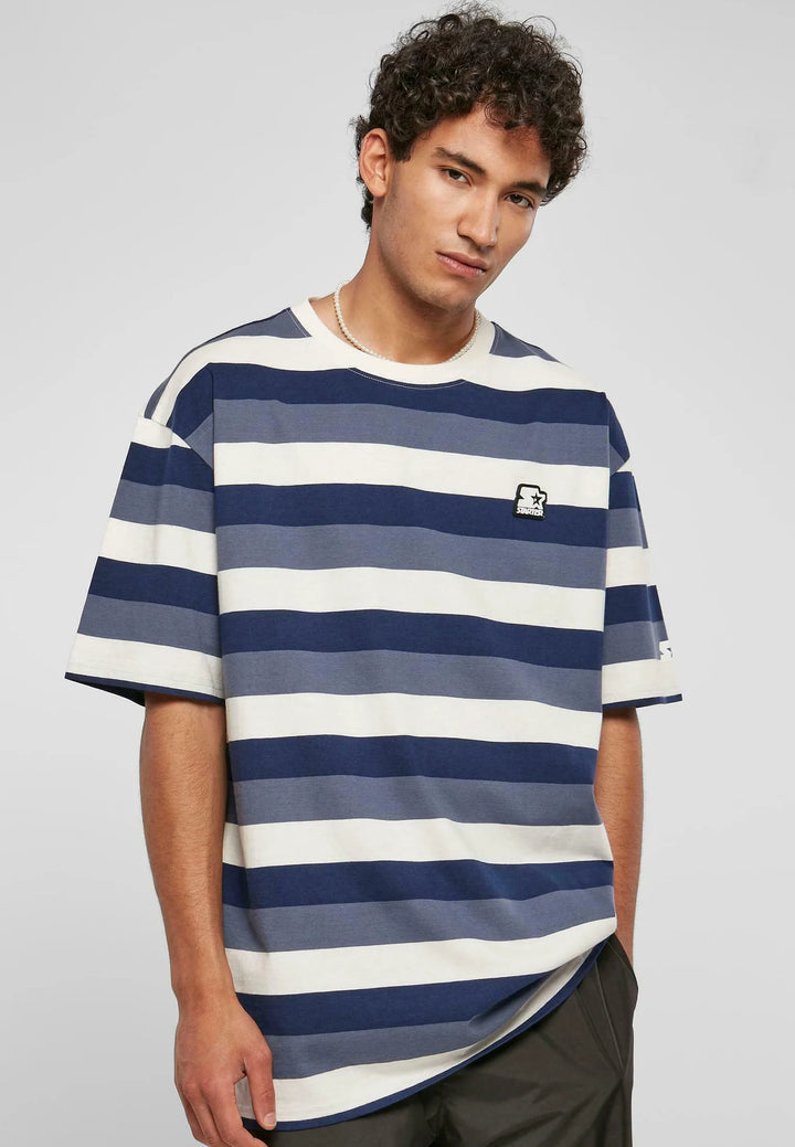 Starter Oversized Sun Striped T-shirt in blue/white