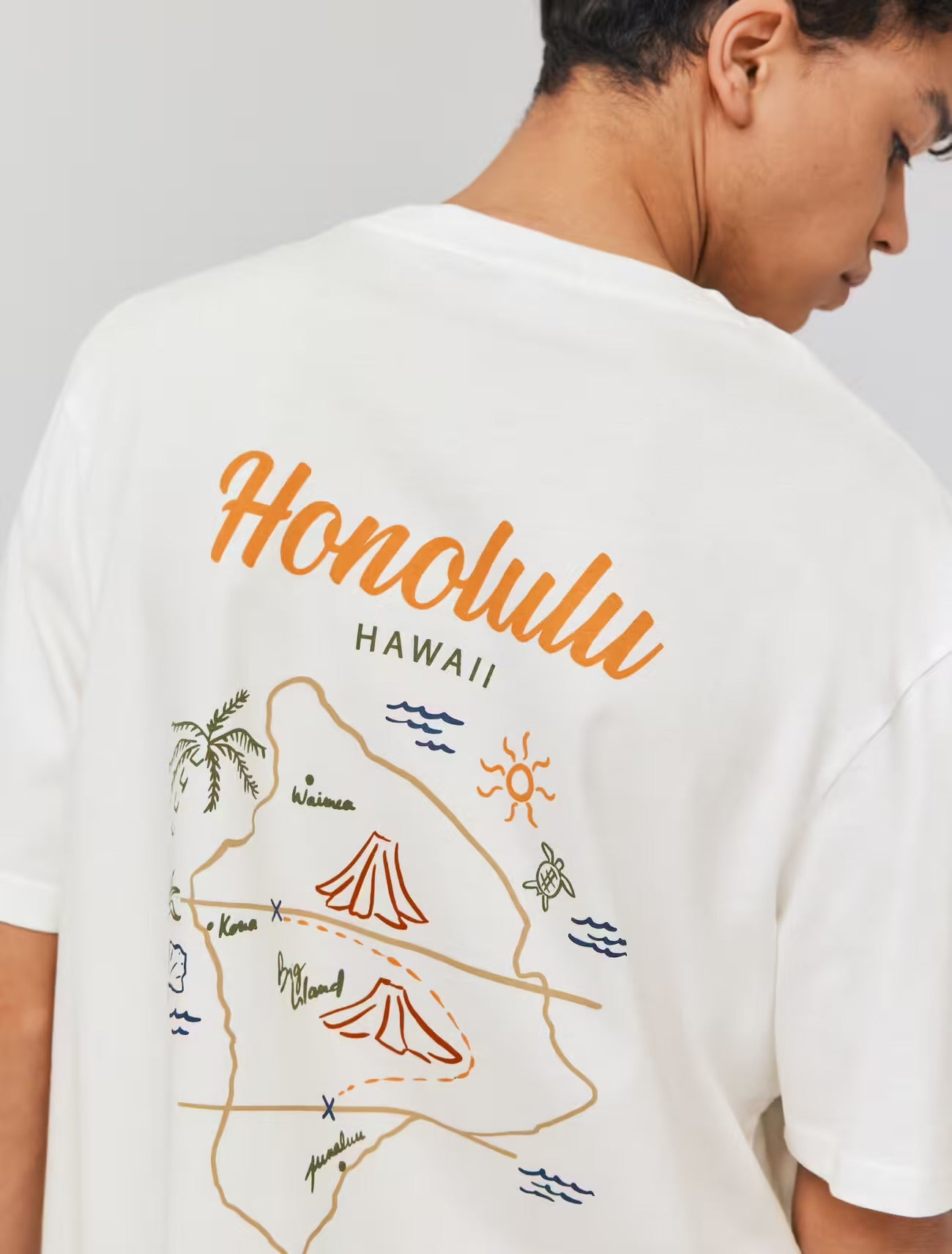 Bizzbee Hawaii backprint t shirt in white