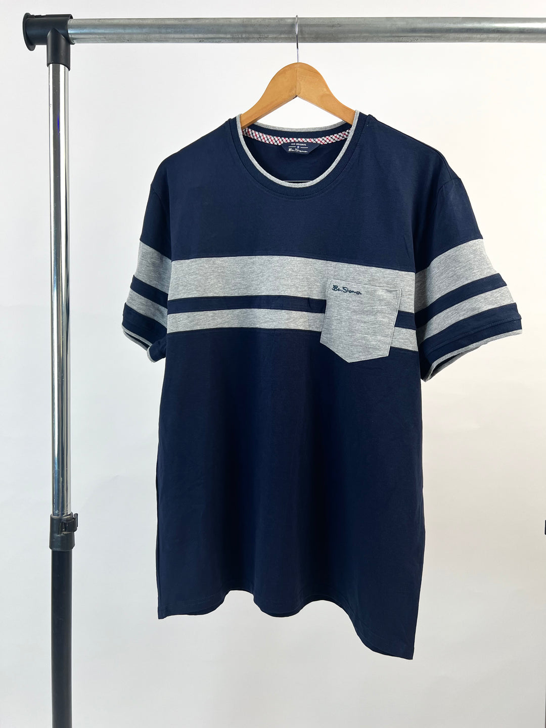 Ben Sherman bar striped t-shirt in blue