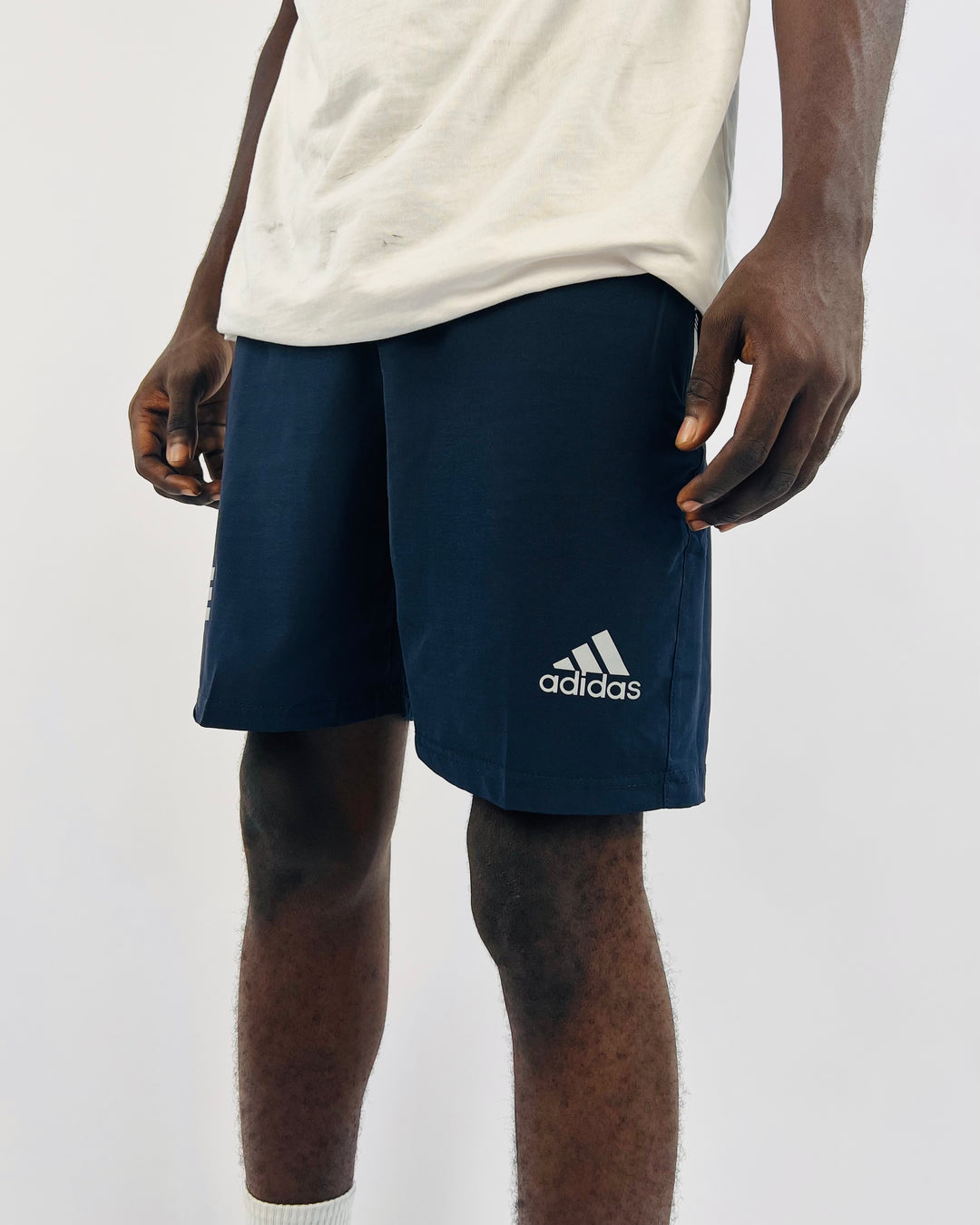 Adidas logo shorts in Navy