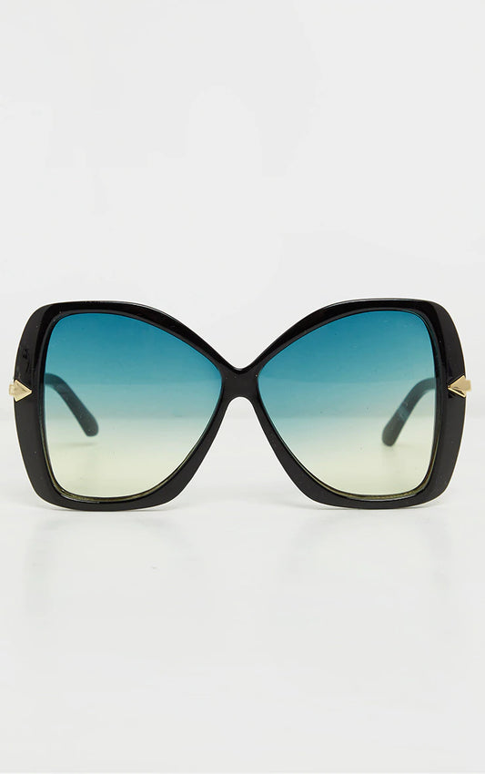 Black Oversized Angled Square Sun glasses