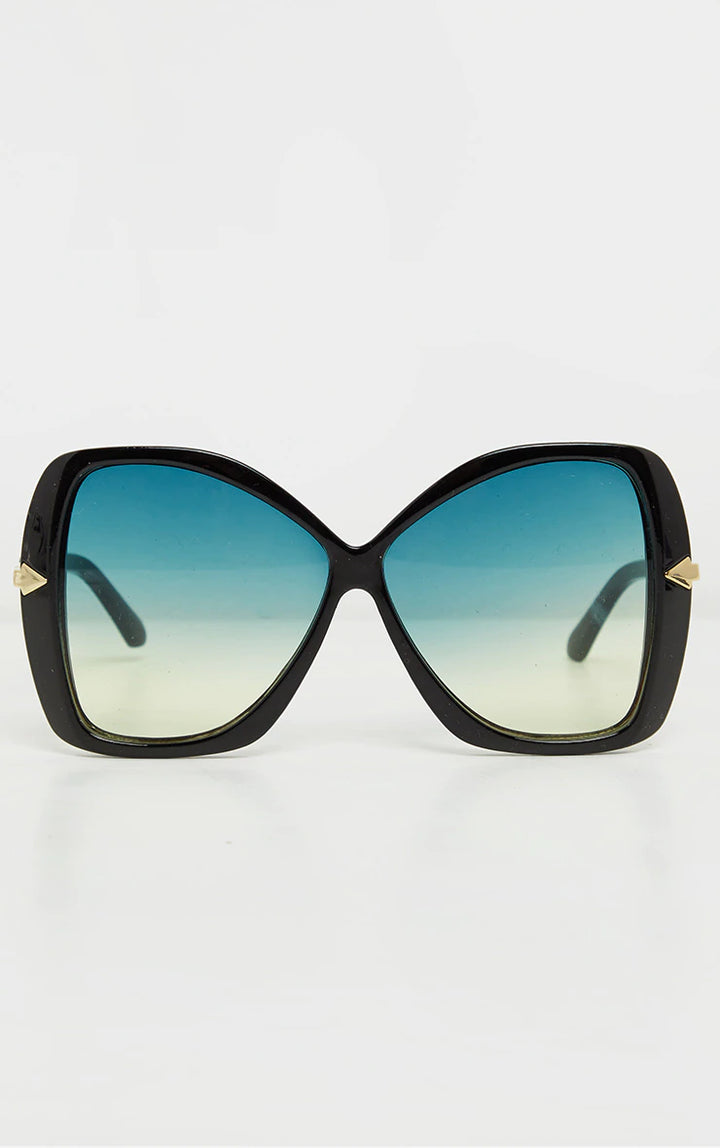 Black Oversized Angled Square Sun glasses
