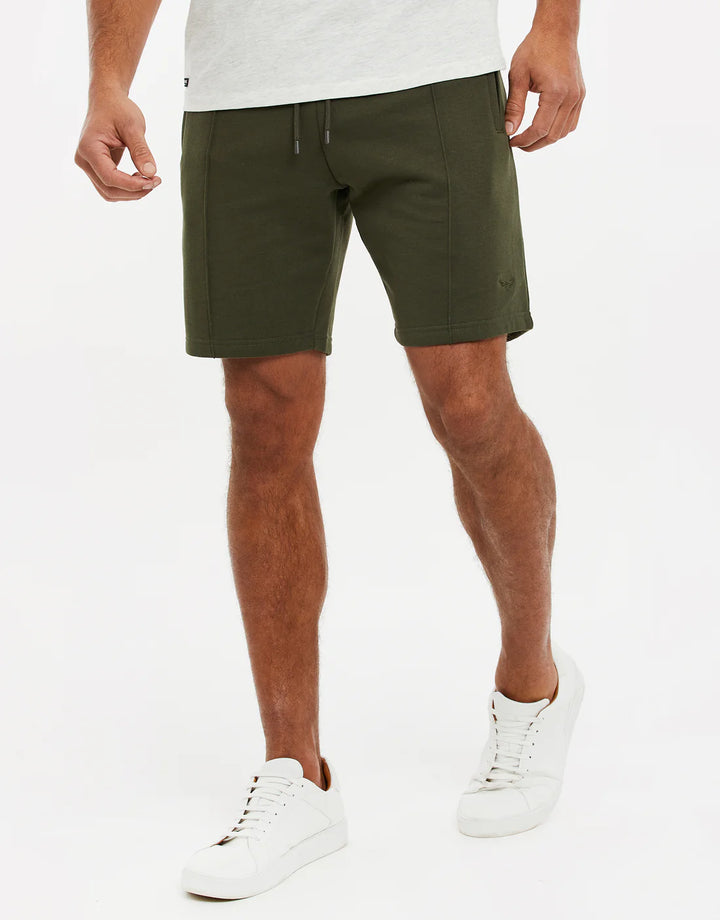 Threadbare Men's Stone Fleece Sweat Shorts in green