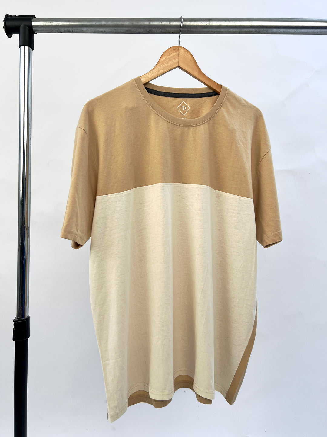 Tex Colorblock T-shirt in beige