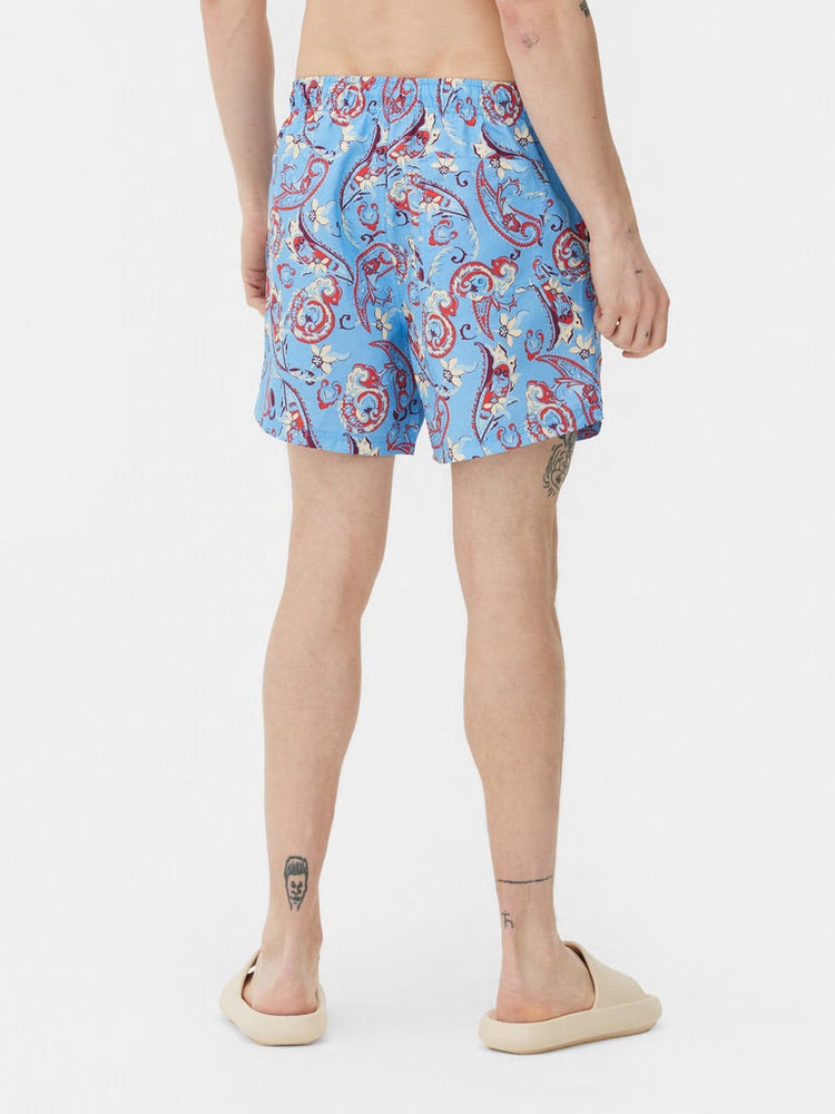 Paisley swim shorts in blue