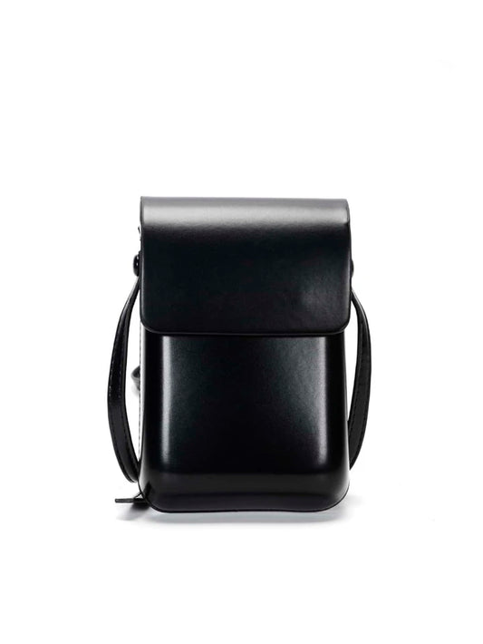 Minimalist Flap Crossbody bag in black