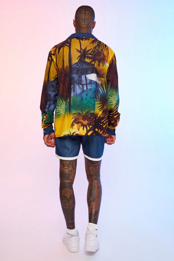 BOOHOOMAN LONG SLEEVE OVERSIZED SLUB SHIRT