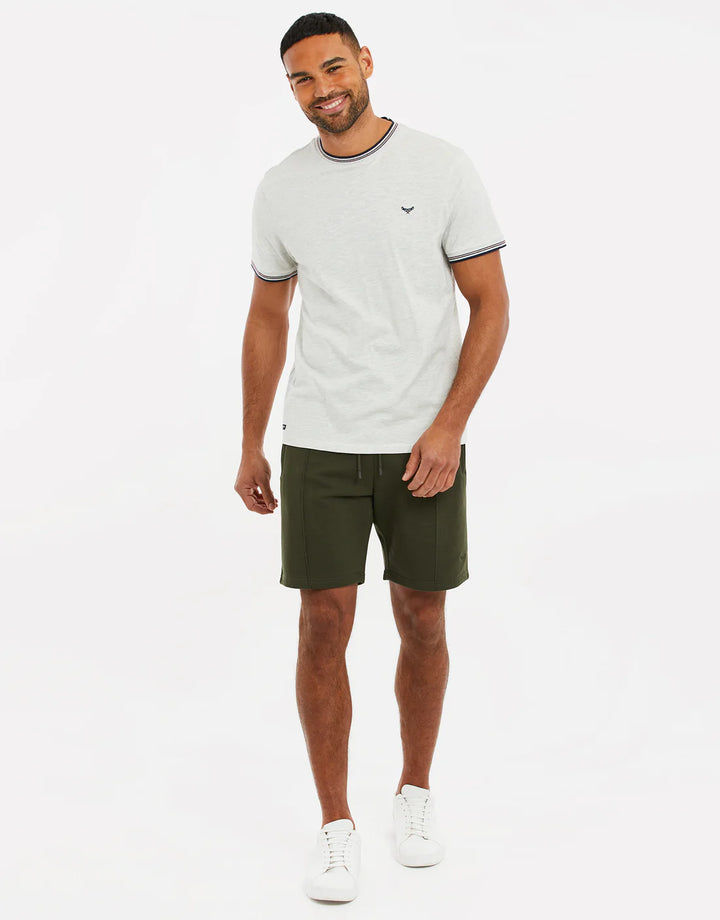 Threadbare Men's Stone Fleece Sweat Shorts in green